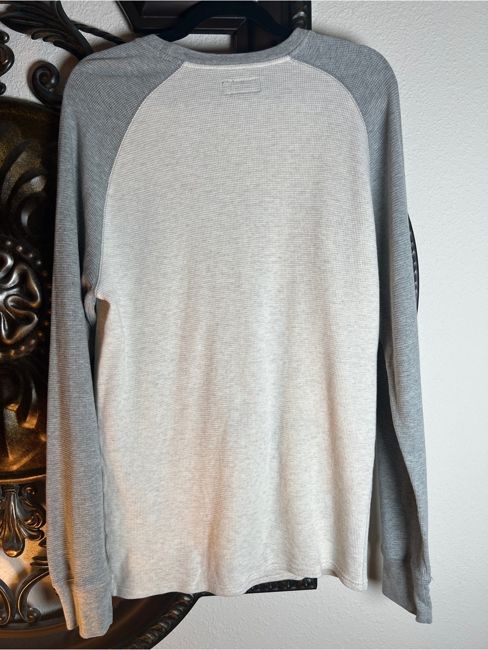 Polo Ralph Lauren Vintage Unisex Gray Thermal Pullover Crewneck Long Sleeve Top - Picture 5 of 7